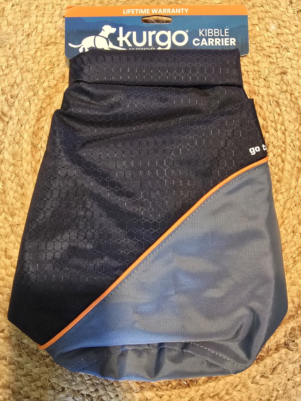 Kurgo Navy and Steel Blue Kibble Carrier [Dog Food Carrier For Traveling]